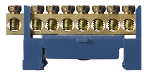 BC-508 6х9 8 отв. Нулевая шина с изолятором на Din-рейке №1