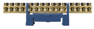 BC-515 6х9 15 отв. Нульова шина з ізолятором на Din-рейку №1