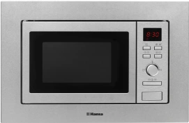 Микроволновая печь Hansa встраиваемая, 20л, электр.управл., 800Вт, гриль, дисплей, откр.кнопкой, нерж