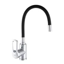 Смеситель Для кухни Zerix SAR 181 с силиконовым изливом Черный (ZX2771)