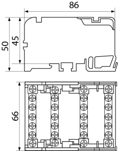 4х7 Нульова шина в корпусі VC-407 (4 бруска по 7 отворів) №2