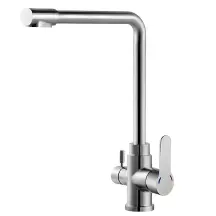 Смеситель Для кухни Zerix DAX-021 с вых. для питьевой воды (нерж. сталь) (ZX4826)