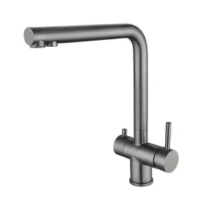 Смеситель Для кухни Zerix LUX-021 graphite с выходом для питьевой воды (нерж. сталь) (ZX4871) №1