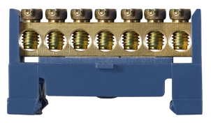 BC-507 6х9 7 отв. Нульова шина з ізолятором на Din-рейку №1