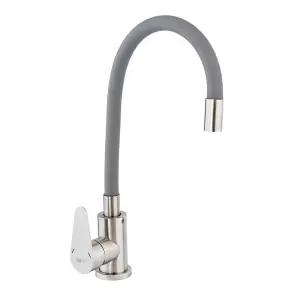 Смеситель Для кухни с серым гибким изливом Zerix Fox-011 Refl.Gray с нерж. стали SUS304 (ZX4834) №1
