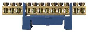 BC-512 6х9 12 отв. Нулевая шина с изолятором на Din-рейке №1