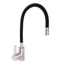 Смеситель Для кухни Zerix LR74004-2 с черным гибким изливом (LL1202)