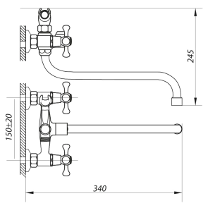 Змішувач для ванни Zerix DMT 836 (ZX0019) №4