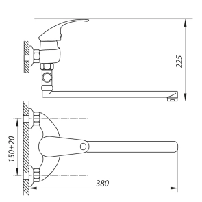 Смеситель Для ванны Zerix EYB 135 (ZX0034) №2
