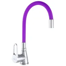 Смеситель Для кухни Zerix SOP7 045 с фиолетовым гибким изливом (ZX2666)