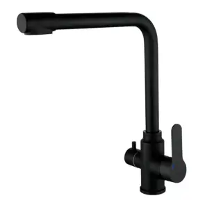 Смеситель Для кухни Zerix DAX-021 Black с вых. для питьевой воды (нерж. сталь) (ZX4825) №1