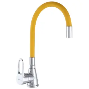 Змішувач для кухНі Zerix SOP7 045 з жовтим гнучким виливом (ZX2669) №1