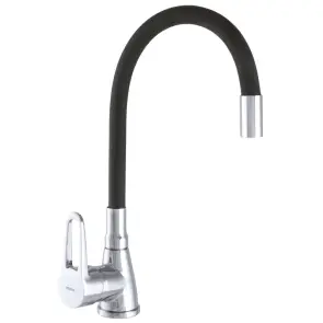 Смеситель Для кухни Zerix SOP7 045 с черным гибким изливом (ZX2662) №1