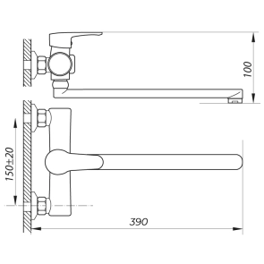 Смеситель Для ванны Zerix PUD7 146 белый (ZX2912) №2