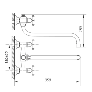Смеситель Для ванны Zerix JIK7 102-A (ZX0408) №2