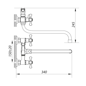 Змішувач для ванни Zerix DMX 605 (ZX0021) №2