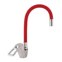 Змішувач для кухНі Zerix YUB 181 з червоним гнучким виливом (ZX0435)