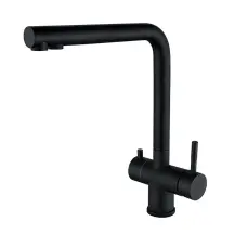 Змішувач для кухНі з виходом для питної води Zerix LUX-021 Black з нерж. сталі SUS304 (ZX4870)