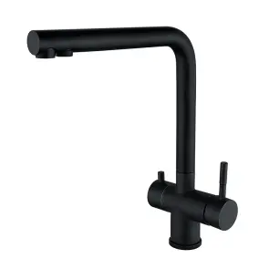 Змішувач для кухНі з виходом для питної води Zerix LUX-021 Black з нерж. сталі SUS304 (ZX4870) №1