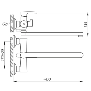 Змішувач для ванни Zerix FAB-7 (ZX3054) №2