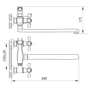 Смеситель Для ванны Zerix D5Q 827 (ZX0010) №2