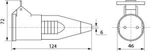 Розетка (гнездо) переносная ГП 16А/2 (220В) 2Р+РЭ (212) Белая №3