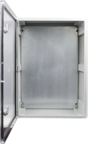 Корпус из АБС-пластика, ударопрочный, с монтажной панелью, прозрачная дверца, 50*70*25, IP65, серии UBox №3