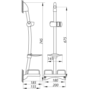 Стойка для душа Zerix L106TP с мыльницей (без шланга и лейки) (LL1760) №2