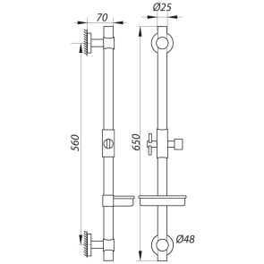 Стойка для душа Zerix L1106 с мыльницей (без шланга и лейки) (LL1758) №2
