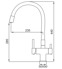 Смеситель Для кухни Koer KB-72023-05 с выходом для питьевой воды (KR5009) №2