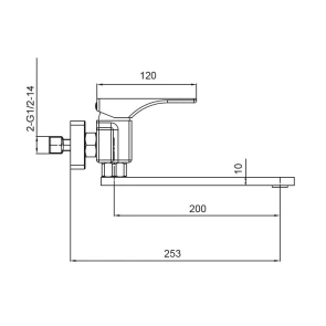 Смеситель Для кухни настенный Koer KB-73010-05 (Цвет Черный) (KR3491) №6