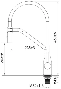 Смеситель Для кухни Koer KI-70026-02 с черным силиконовым изливом (KR5209) №6