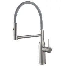 Кухонный смеситель с силиконовым изливом KOER KI-70005-02 (нерж. сталь) (KR3388)