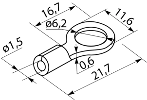 Наконечники под винт с изоляцией RV 1,25-6 (100 шт.) №5