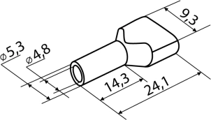 Наконечники трубчасті ТЕ 6.0-14 жовті (100 шт.) №3