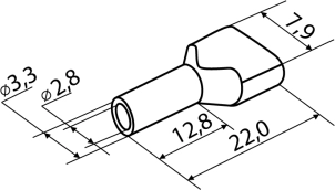 Наконечники трубчасті ТЕ 2,5-13 сині (100 шт.) №4