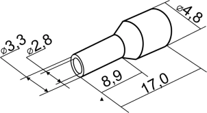 Наконечники трубчасті НТ 4.0-09 жовті (100шт) №4