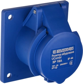 Розетка вбудована серії UCombi 3P 16A IP 44 №1