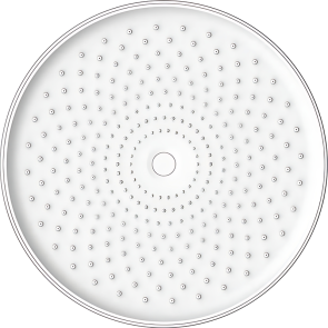 Лейка для душа потолочная Koer KP-0413-01-OH 250мм (Цвет хром) (KR5417) №3