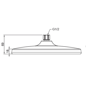 Лейка для душа потолочная Koer KP-0401-05-OH 250мм (KR4982) №2