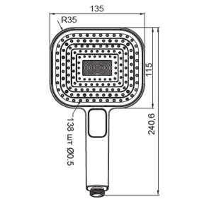 Лейка для душа Koer KP-0404-01 (3 функции) (KR4999) №2