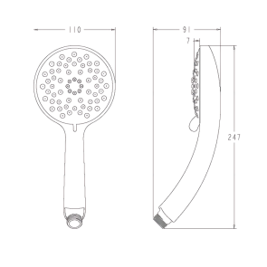 Лійка для душу Koer KP-0410-01 7 функцій (Колір хром) (KR5414) №2