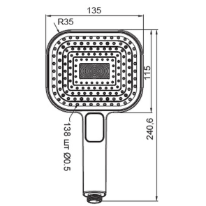 Лійка для душу Koer KP-0404-05 (3 функції) (KR5001) №2