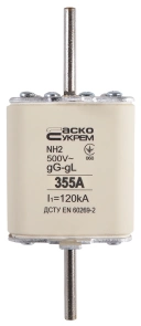 Предохранитель ножевой с плавкой вставкой NH2 355A gG №2