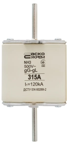 Предохранитель ножевой с плавкой вставкой NH3 315A gG №1