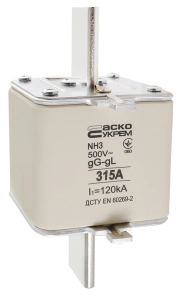 Предохранитель ножевой с плавкой вставкой NH3 315A gG №3
