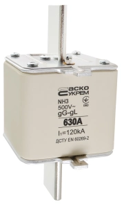 Предохранитель ножевой с плавкой вставкой NH3 630A gG №2
