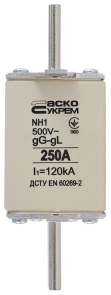 Предохранитель ножевой с плавкой вставкой NH1 250A gG №2