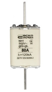 Предохранитель ножевой с плавкой вставкой NH1 80A gG №1