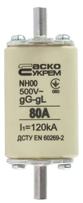 Предохранитель ножевой с плавкой вставкой NH00 80A gG №1